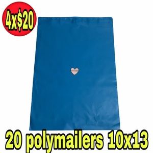 20 solid blue poly mailers size 10x13